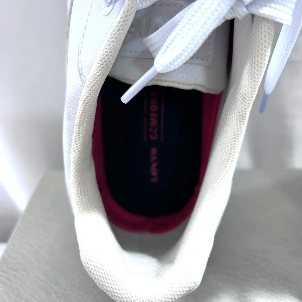 Levi's Mens Sneakers Size 10.5 White Lance Perforated Faux-Leather Low Top Skate